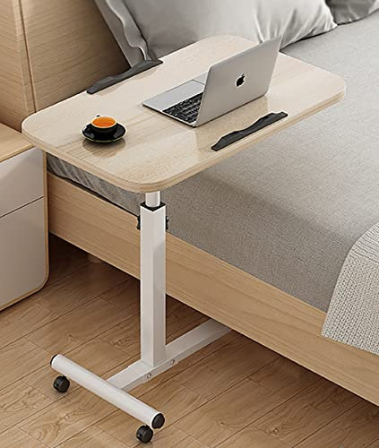 KHLMSRXJ Medizinische Betttische, Faltbarer Nachttisch mit Rollen, höhenverstellbarer mobiler Betttisch, rollbarer Laptop-Computertisch, Sofa-Beistelltisch für Büro, Krankenhaus und Zuhause