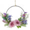 Volumoon Corona Floral Hecha a Mano, Anillo de Metal para Guirnalda con Cuerda de Yute, Corona de Flores Artificiales Decoración, Decoración Corona Artificial, Puerta de Entrada con Corona para Boda