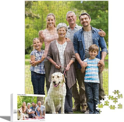 Bemaystar Personalised Puzzle-Personalised Photo Jigsaw, Wooden Puzzle 70/120/200/300/500/1000 Pieces, Custom Puzzle Gifts for Christmas Birthday Wedding (1000 Pieces, Portrait)