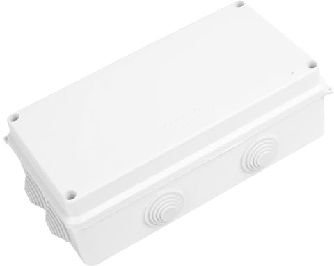 IP65 Waterproof Electrical Junction Box Enclosure, Outdoor Electrical Project Boxes for Electronics Cable Boxes, ABS Dustproof Weatherproof Electric Cable Connector Unit, 7.87x3.93x2.75 inch
