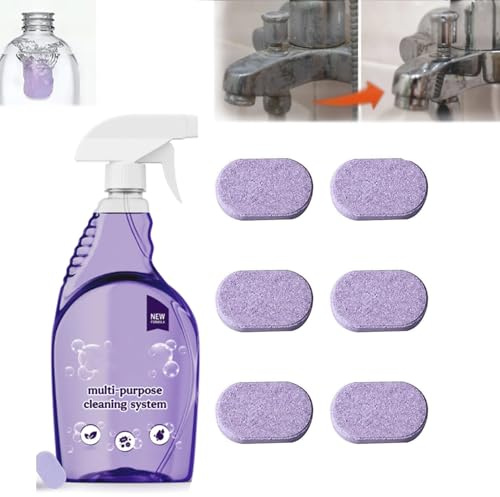 Cleanlix Cleaner, Cleanlix Cleaning Spray with Concentrated Cleaning Tablets, Cleanlix Multi Purpose Cleaning System, Cleanlix Cleaner for Instant Stain Removal (6 pcs)