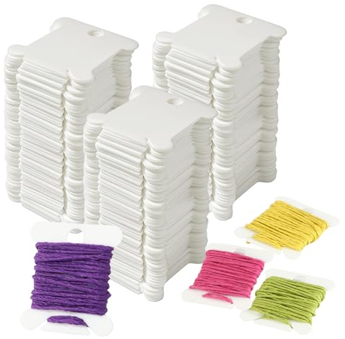 300 Pezzi Bobine di Plastica per Filo da Ricamo,Farfalline Avvolgifilo Ricamo Avvolgitore Rocchetti di Filo per Fai da Te Cucito Filo di Stoccaggio Punto Croce Accessori