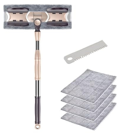 Saiyana Trapeador Extendido Trapeador Doméstico Rectangular Limpieza Azulejos Rotación 360 ​​Grados Almohadilla Microfibra para Quitar Polvo Herramienta Perezosa