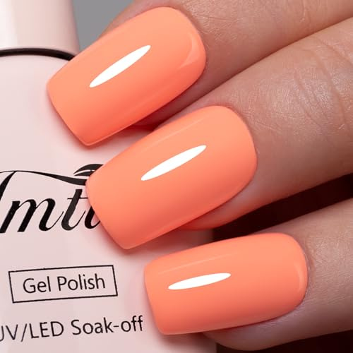 Imtiti Light Coral UV Nagellack, 1 Stück Korallenrosa Soak Off UV LED Gel Lack, Langlebig, Nagelkunst Maniküre Salon DIY zu Hause für Frühling und Sommer (10ml-956)