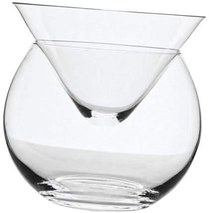 GALPADA Glass Bowl Set Iced Dip Bowl for Martini Glasses Chiller Multi-Functional Ice Chamber for Household and Bar Supplies