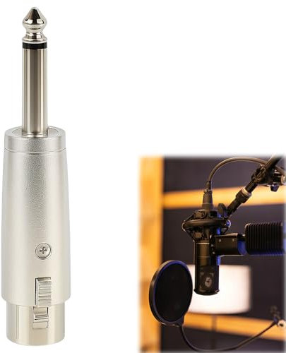 kwinfei 6.35mm (1/4 Inch) Mono Male to XLR Female to Jack Adapter,Heavy-Duty Audio Converter for Microphones, Pre-amps, Mixers & PA Systems with Zinc-Alloy Shell & Gold-Plated Contacts