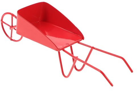 HOMSFOU Mini carriola vintage in metallo per casa delle bambole, piccola carriola decorativa per fotografia di paesaggi, estetica unica per decorazioni fai da te, design robusto e resistente