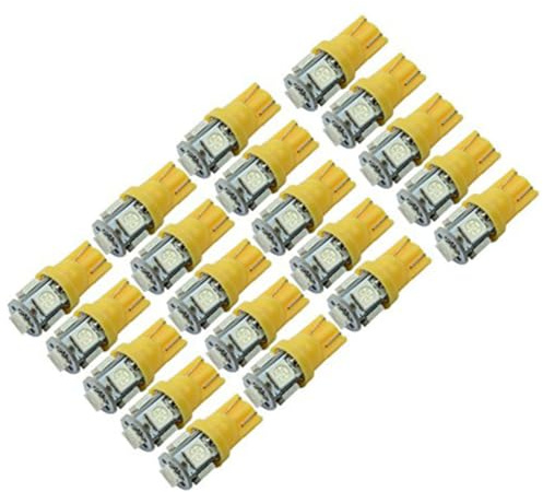 Ciieeo 20pcs Smd LED Car Light Bulbs Yellow Durable High Power LED for Turn Signal Parking and License Plate Illumination Lighting Angle
