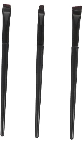 PENIKOKO 3 Stück Eyeliner Pinselset Flacher Schräger Eyelinerpinsel aus Schwarzem Kunststoffgriff Multifunktionaler Augen Make Up Pinsel für Damen Visagisten