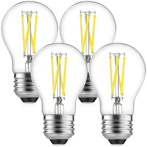 Gozelux LED Refrigerator Light Bulb 60W Equivalent 120V A15 Fridge Waterproof Bulbs 6W LED Daylight White 5000K E26 Medium Base Freezer Home Lighting Lamp Dimmable - 4 Pack