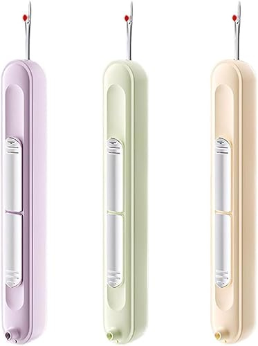 SDFWGG 3 Piezas Enhebrador De Agujas De Coser A Mano 2 En 1 Enhebrador Agujas Coser Descosedor De Costura Accesorios Needle Threader Enhebrador Portátil Para Coser A Mano(3 Colores)