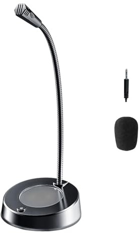 SUIOPPYUW Microphone d'ordinateur à col de Cygne, Microphone pour Jeux vidéo et conférences, réduction de Bruit fiable, amélioration la Communication vocale, Enregistrement et dictée, Universel