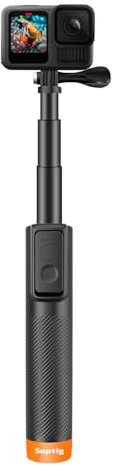 Suptig Selfie-Stick, schwimmender Handgriff, wasserdicht, ausziehbar, Selfie-Monopod, kompatibel for GoPro Hero 13, Hero 12/11/10/9/8/7/6/5, DJI Action 6, 5, Pro, 5, 4, 3 und weiteren Action-Kameras