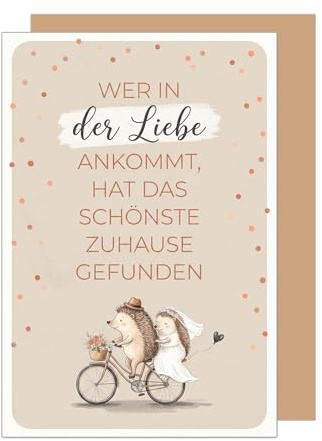 Edition Seidel Premium Glückwunschkarte zur Hochzeit mit Umschlag. Hochzeitskarte Grußkarte Karte Klappkarte Spruch Vermählung Ja-Wort Brautpaar Paar Mann & Frau Zuneigung Liebe Igel (H534 SW026)