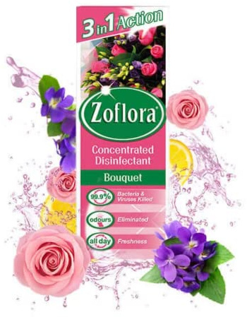 Zoflora 3in1 Action Concentrated Disinfectant Bouquet 500ml (Pack of 6 x 500ml)
