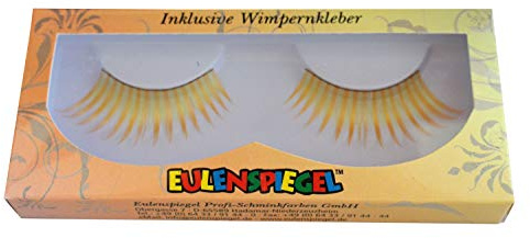 Eulenspiegel 000649 - Künstliche Wimpern, Gelb, 1 ml Spezial-Wimpernkleber, Anleitung, für Karneval, Mottoparty | Leuchtender Farbakzent inkl. 1 ml Spezial-Wimpernkleber und Anleitung, für Karneval & Mottopartys
