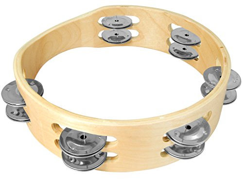 Tiger TAM84-08 Kopofloser Tambourin - Doppel Schellenring - 8