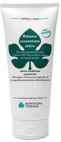 Biofficina Toscana Balsamo Capelli Concentrato Attivo Bio Naturale, Districante Ristrutturante Rinforzante, (1x200 millilitri) biologico professionale