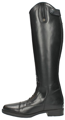 QHP Leder-Reitstiefel Julia für Kinder schwarz Normale Wadenweite (40)