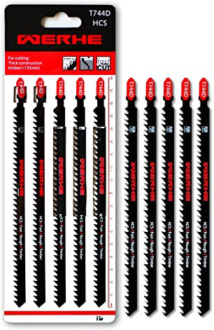 Profi Stichsägeblätter 10er Set T744D 180mm – Extra lange Klingen für präzise Holzschnitte, kompatibel mit BOSCH, METABO, MAKITA & T-Schaft Stichsägen