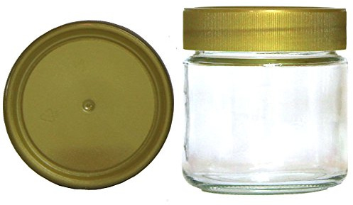 60 x Neutralglas 250g mit 68er Schraubdeckel gold für Honig
