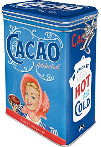Nostalgic-Art Contenitori da caffè retrò Cacao Addicted – Idea Regalo per Amanti della Nostalgia, con Coperchio Salva Aroma, Design Vintage, 1,3 l