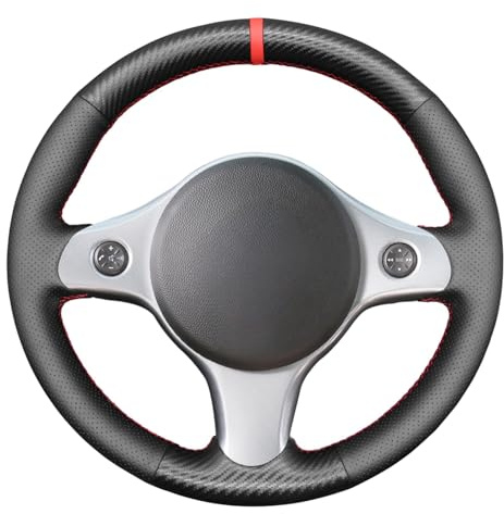 MEWANT Coprivolante Su Misura da Cucire per Alfa Romeo | auto / Alfa Romeo 159 2006-2012 / Brera 2006-2011 / Spider 2006-2011 opaca + Volanti in PU pelle Accessori / Alfa Romeo 159