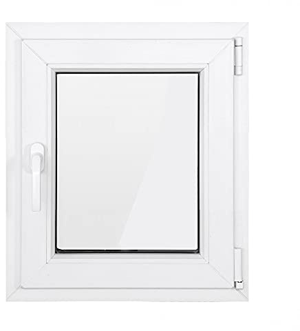 Bastion Fenster Kellerfenster 1 Flügel Dreh-Kipp 2-fach Verglasung RC2 BA weiß 70 mm Profil (800x800 mm Rechts)