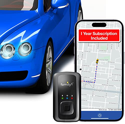 No Monthly Fee GPS Tracker - Family1st - 1 Year Subscription Included - Portable Discreet GPS Tracking Device, Compact GPS Tracker for Cars, Vehicles, Kids, Elderly, Teens