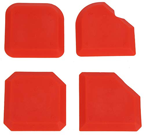 Risegun Outil De Calfeutrage en Silicone, Lot De 4 Grattoirs à Calfeutrage, Ensemble De Spatules à Coulis, pour Salle De Bain, Cuisine, Sol, FenêTre