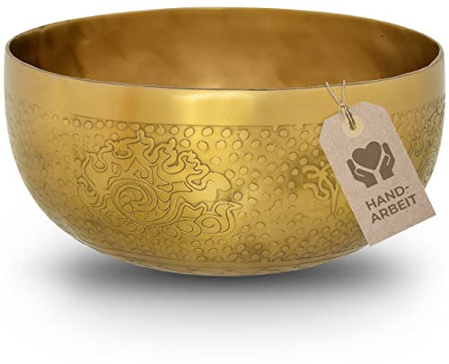 Tibetan Singing Bowl Flower of Life for Yoga, Meditation and Relaxation, Diameter 20 cm, 1,100 g, Matte Surface, Traditional Handmade …