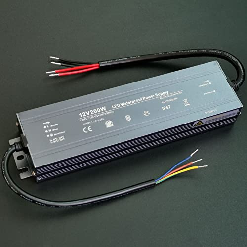 LED Trafo 12V 200W, IP67 Wasserdicht Trafo 230v auf 12V | Alinana 12V Netzteil 200w für LED Streifen Lampen, Transformator 0-16,7A