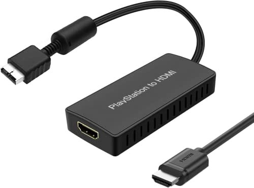 Wrugste Convertitore PS2 a HDMI, PS2 a HDMI Adpapter supporto 4:3/16:9 schermo rapporto d'aspetto Interruttore. Funziona per PS1/2 HD Link Cavo