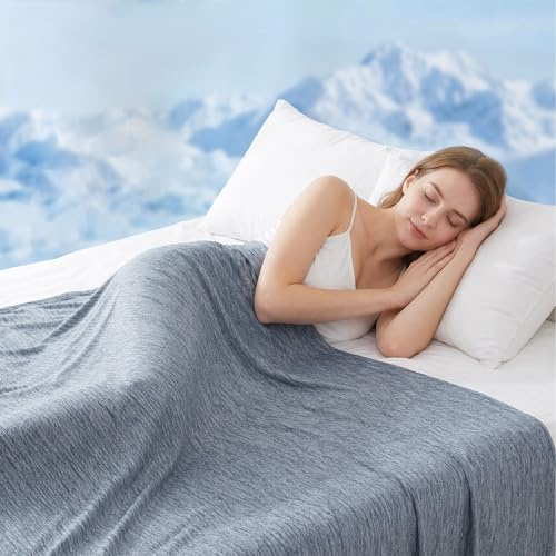 WOLTU Manta Refrescante para Personas Microfibre de Enfriamiento ARC-Chill Q-MAX>0.45 Suave y Transpirable de para Cama Sofá Refrigeración Automático Manta de,200x220cm Azul