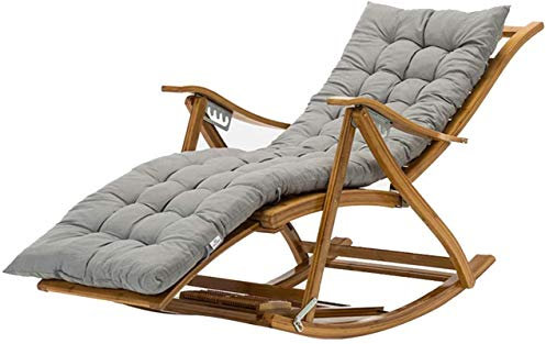 Leichter, übergroßer Liegestuhl, Bambus-Schaukelstuhl, Lounge-Stühle für draußen, tragbar, klappbar, Liegestuhl mit Armlehne, Fußmassagekissen, Unterstützung 400 lbs-Style3 (Farbe: Style3) Comfortable