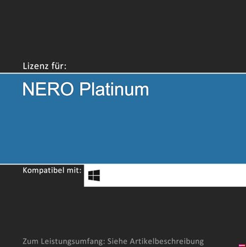 Lizenz für NERO Platinum I 2026 I 1 Gerät I 1 Jahr o. Unlimitiert I Vollversion | Windows PC/Laptop | Lizenzcode per Post o. E-Mail von softwareGO (postalischer Versand, unbegrenzte Laufzeit)