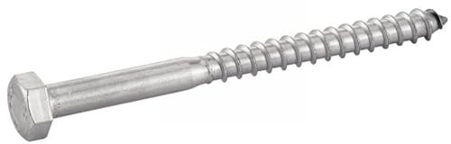 ACTON Vis à bois tête hexagonale - Tirefond - Inox A4 5x60 mm - Boîte de 100 - Vis, pointes, boulons