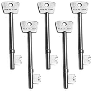 Radar Disabled Toilet Key Small Head Steel 90mm 5 Pack Long by Solid As A Lock Hardware