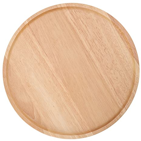 Planche à Découper de Fruits en Bois, Plateau à Pizza Rond en Bois, Assiettes en Bois, Plateau de Service en Bois, Planche de Service de Charcuterie pour Outils de Cuisson de Cuisine