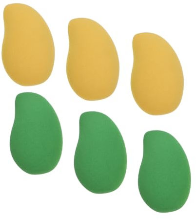 DOITOOL Powder Puff Makeup Sponges Comfortable for Skin Mango-shaped 6pcs for Foundation and Setting Powder Super Soft Sponge Material Compact Design for Travel and Daily Use