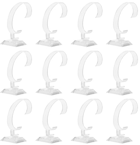 SAFIGLE Soporte De Reloj En Forma De C Transparente 3.93X2.20X2.91In Organizador Seguro Para Exhibición De Relojes Masculinos Y Femeninos En Hogar Y Tienda