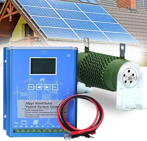 Contrôleur de Charge hybride Solaire éolien 12 000 W, Régulateur 12 V/24 V/48 V MPPT, Contrôleur Hybride Solaire éolien, avec écran LCD, pour Panneau Solaire éolien Supplémentaire,48V/12000W