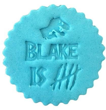 Personalised Kids Birthday Custom Dinosaur Fondant Stamp Debosser Cupcake Icing Cookie Decoration Cake (6cm)