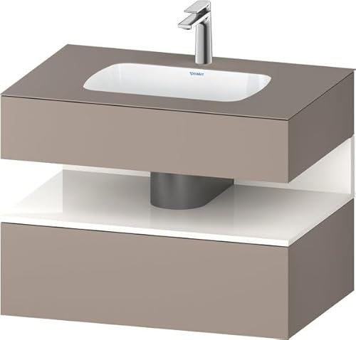 Duravit Qatego lavabo encastrado con base de lavabo consola, 800x550x600mm, nicho blanco alto brillo, QA4785022, Color: Basalto
