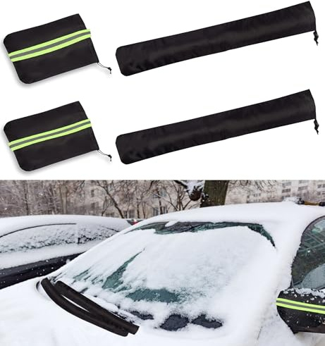 Voiture Côté Miroir Neige, Housses d'essuie-glace pour Voitures, 4 Pièces Protection Latéral Rétroviseur, Couverture de Vue Arrière Extérieure