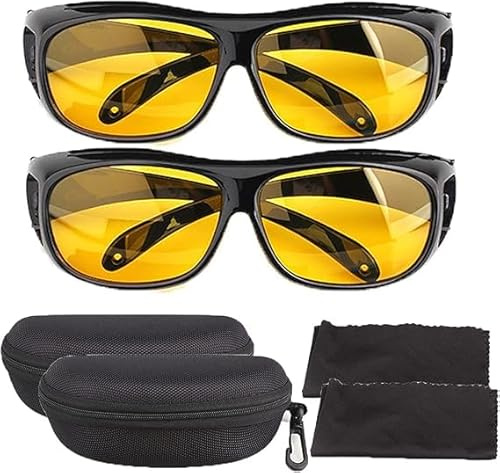 Godemmio Shirem Nightglo Brille, Shirem Nachtleuchtbrille, Nachtsicht-Pro-Fahrbrille, Nachtsicht-Pro-Brille, Libiyi Nightglo Brille, blendfreie Brille, Nachtsichtbrille für Damen und Herren