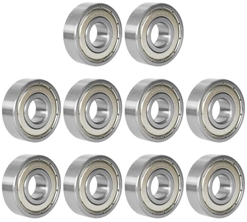 10 Stück 6201zz Kugellager 12 mm x 32 mm x 10 mm, Doppelt Geschützte Rillenkugellager für DIY, Drehbänke, Motoren, 3D-Drucker, Fräsmaschinen, Verschiedene Mechanische Geräte (6201zz12*32 * 10mm)