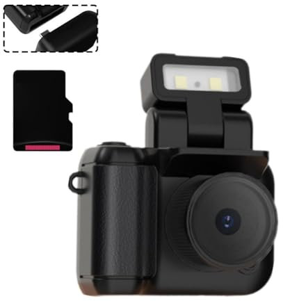 Rtyweth Retro Snap Fotocamera Digitale, 1080p HD Mini Fotocamera con Led Flash Light, Videocamera Da Viaggio Registratore Video Digitale Pollice Snap