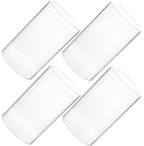 Garneck Glaszylinder Ohne Boden - 8 cm Durchmesser - Windlicht Für Kerzen 4 Stück Ideal Für Teelichter Und Kreative Dekorationen Robustes Glas Elegantes Design