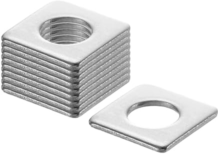 sourcing map 100 rondelle quadrate da 1/2 per bulloni da 1/4, rondelle piatte in acciaio inossidabile 304, guarnizioni distanziali per riparazione di macchinari, costruzione esterna (0,1 cm di